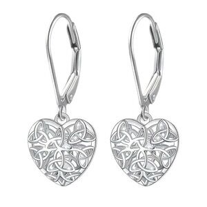 Sterling Silver Hollow Heart Drop Filigree Dangle Earrings - NWT
